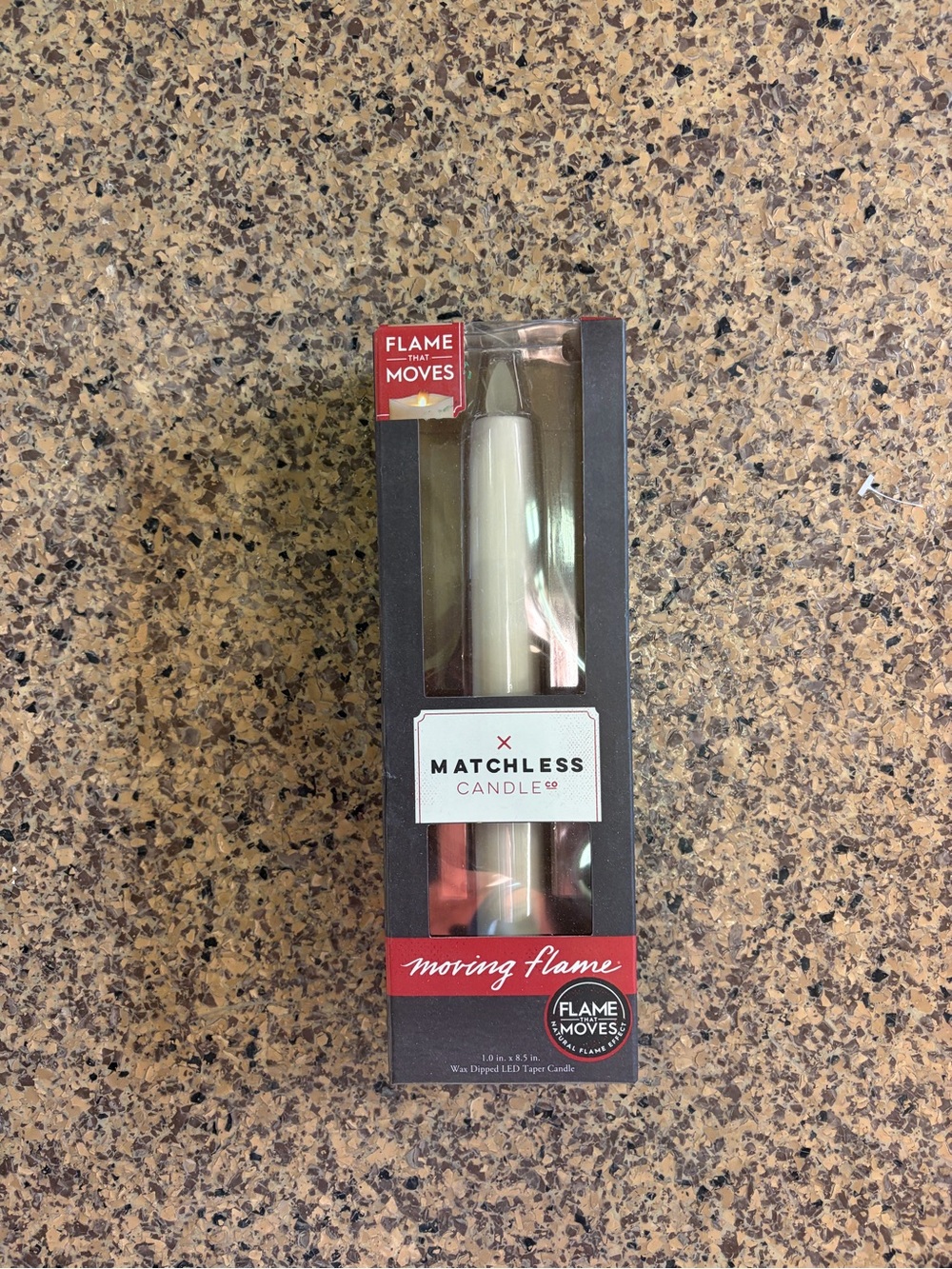 Matchless Candle Co Moving Flame LED Taper Candle Ivory 8.5”